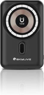 skylive 10000 mAh 15 W Wireless With MagSafe Compact Pocket Size Power Bank