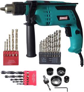 DUMDAAR Heavy 850W 13mm Drill machine with 5pc (M. & W.) 13pc HSS 6pc hole saw set Pistol Grip Drill