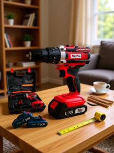 RanPra RP 512 21V CORDLESS DRILL MACHINE WITH 2 BATTERY AND 1 CHARGER AND SOME ACCESSORIES SET Cordles...