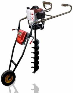 RBD Hand , Earth Drilling with 8/12 Inch Bit ‎72cc Trolly Type Earth Auger Angle Drill