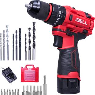 iBELL BD12-40 12V Brushless Cordless Impact Drill,1500mAh Battery,2-Speed,0-1450 RPM, 20+3 Torque Sett...