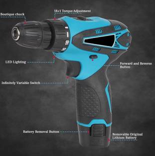 TRUDO Impact Drill 12V 1.5AH 2 batteries (3-4 hours) Torque 31NM variable peed Impact Drill 12V 1.5AH ...
