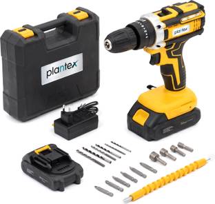 Plantex 21V Cordless Drill Machine/10mm Chuck Electric Screwdriver & Power Drill Kit Cordless Drill