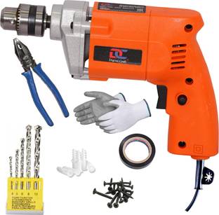 Digital Craft Powerful Compact Drilling Tool for Home 10mm 400W Drill Machine,5Pc Masnory Drill Bit Se...