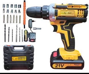 XLNT 21V CORDLESS DRILL MACHINE KIT x2-21V Battery Operated with 2 Speed and 25pc Accessories Cordless Drill