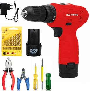 RanPra 12V CORDLESS DRILL WITH DRILL BIT SET AND 4 TYPE HAND TOOLS SET | RH-390 WITH HAND TOOL 1 | Cor...