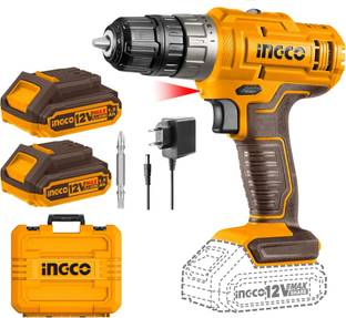 INGCO 12V Cordless Drill With 2 Pcs Batteries, Charger, 1 Pcs Drill Bit,25Nm, 1500 Rpm INGCO_CDLI1228 ...