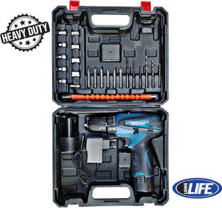 NTH NTH CORDLESS DRILL KIT 2x12v Battery With Speed Control Power & Hand Tool Kit With 25PcsTools Cord...
