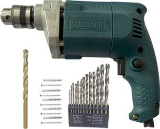 DUMDAAR 6-Month Warranty 100% Copper Winding 350W 10mm Electric Drill machine with 1pc Masonry 13pc HS...