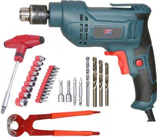 Digital Craft 100% Copper Winding Electric 600w Reversible Drill Machine 10MM,8' Pincer Plier,T-Bar So...