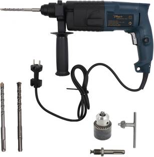 Hillgrove MCGH1001M6 20mm Hammer Impact Drill Machine Forward/Reverse Rotation with 3 Bits and Drill Chunk(13mm),SDS Adapter for Making Holes in Metal/Wood/Concrete PD1006 Pistol Grip Drill
