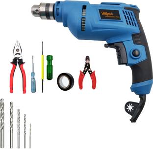 Hillgrove MCGH1103M1 500W Drill Machine with 5Pcs Hand Tool Kit, 5Pcs HSS Drill Bits for Making Holes ...
