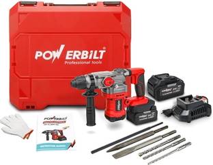 POWERBILT MPT PBT-CL-RDH5-26A POWERBILT CORDLESS ROTARY HAMMER BRUSHLESS DRILL 21V LI-ION BATTERY & CHARGER Cordless Drill