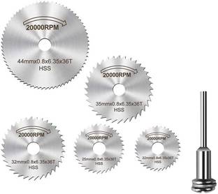 Sceptre SP-CSB6PC HSS Circular Saw Blade set with drill attachment for cutting wood & metal tools Rotary Bit Set
