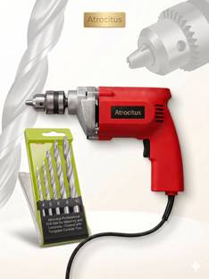 Atrocitus Atrocitus 10mm Electric Drill Machine with 5PCS Masonry Drill Bit Set ATR648_(Pack of 2)_Nor...