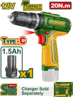 JADEVER ADEVER 12V Cordless Impact Drill 20Nm, 2-Speed Variable 1500RPM JDCDS5681 JDCDS5681 Cordless D...