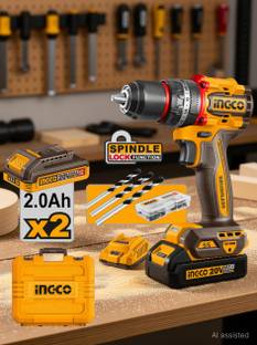 INGCO Driver Kit | 55Nm Torque | 2x 2.0Ah Li-ion Battery & Fast Charger CIDLI20558 Compact Brushless C...
