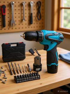 XTOOLS CD-12V 12v Cordless Screwdriver Drill with Accessories Tool Box Cordless Drill