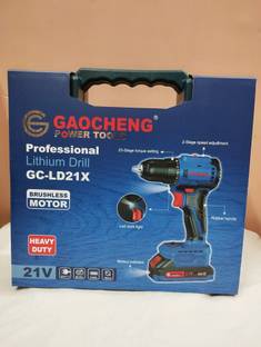 GAOCHENG Cordless dril, 2-stage speed adjustment,Battery indicator,Powerbutton GC-LD21X(Brushless moto...
