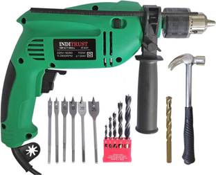 Inditrust 6-Month Warranty 100% Copper Winding 700W 13mm Impact Drill machine with 6pc Flat wood 5pc W...
