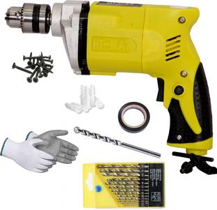 Digital Craft 300W 10MM Drill Machine with 1/4 Masonry & 13Pc HSS Drill Bit Set DIY Home Fixes and Upg...