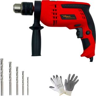 Hillgrove HGCM1160M1 700W Power Drill Machine with Gloves, 5Pcs Masonry Drill Bits for Making Holes in...