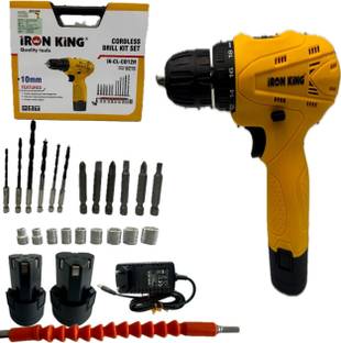 Mat max IK-CL-CD-12HPBT IRONKING CORDLESS DRILL KIT SET 25 TYPES OF TOOLS & 12V LI-ION BATTERY & CHARG...