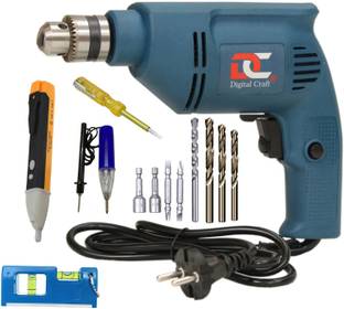 Digital Craft Electric Reversible Drill Machine 10MM,3 in1 Tester Kit,Mini Pocket Level Pistol Grip Dr...