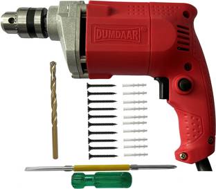 DUMDAAR 350w new 10mm Electric Drill Machine with20pc Gitti Screw 1pc Masonry,1pc 2in1 Screwdriver Ang...
