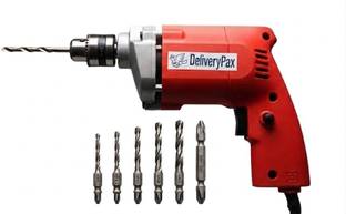 DELIVERYPAX 450W Electric Drill for Home Use | Corded Drill for Wood & Light DIY Work | Includes 5 Dri...