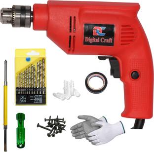 Digital Craft Compact and Powerful Drill – Perfect for Home Use 10mm 550W Drill Machine,13Pc HSS Drill...