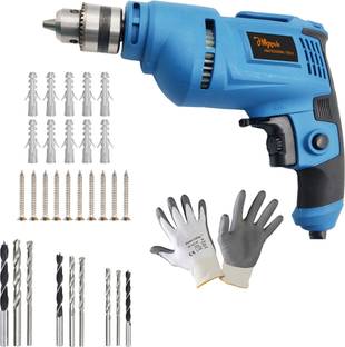 Hillgrove HGCM1100M1 700W Drill Machine with 10Pcs Screws, 10Pcs Plastic Gitti, 9Pcs Drill Bit Set for...