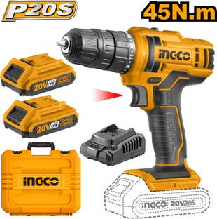 INGCO Power Tools 20V With 2 batteries Cordless Drill