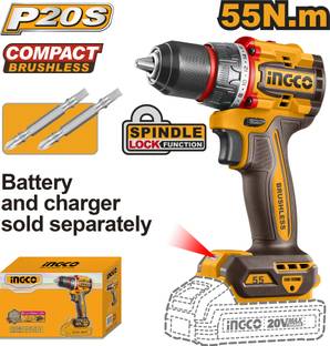 INGCO 55nm Compact Brushless Cordless Drill without Battery and Charger CDLI205581 Cordless Drill