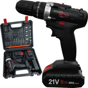 VOLTZ 23 Pcs Drill tool kit 23 pcs Drill Tools Kits 12 V Cordless Drill 2pcs battery, Toolbox Storage ...