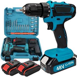 Flisco CORDLESS DRILL MACHINE KIT x2 Battery Operated with 2 Speed and 25pc Accessories Cordless Drill