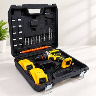 FERVIK 21V Cordless Drill Machine | 10mm Keyless Metal Chuck | 2-Speed Power Tool F2 drill machine 22 ...
