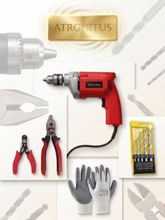 Atrocitus Atrocitus 10mm Drill Machine Combo with Gloves, Plier and Wire Cutter ATR660_Normal_10mm_Mas...