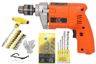 Digital Craft Powerful Yuri Electric Drill Y110A 10Mm Drill Machine +13Pcs Hss Drill Set For Wood,Meta...