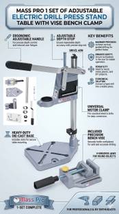 Mass Pro DS03 Drill Press Stand & Vise Clamp Cast Iron Base+Bench Vise Quick ReleaseClamp DS03 Drill S...