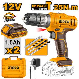 INGCO INGCO 12V 25Nm Cordless Impact Drill CIDLI1228 12V 25Nm Cordless Impact Drill CIDLI1228 Cordless...