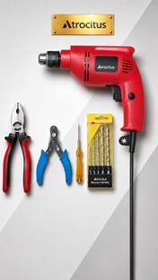 Atrocitus Atrocitus 10mm Drill with 5-Piece Masonry Bits and Hand Tools ATR744_10mm_(LR)_Masonry_WC_Ts...