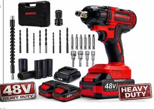 Hamid 1/2" Anvil, Variable Speed, LED | 30-Piece Kit: 5 Impact Sockets, 20 Bits 4-in-1 Cordless Impact...