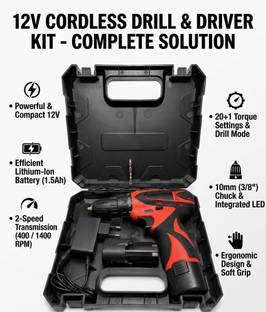 TRUDO 12V Cordless Drill Screwdriver 2-Speed 1350RPM with 25PCS Accessories 12V Cordless Drill Screwdr...