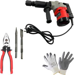 Hillgrove MCGH1057M6 17mm Demolition Chisel+Hammer Concrete Breaker Drill Machine with 8"inch Plier, S...