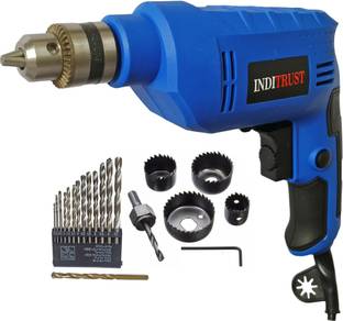 Inditrust new 6-Month Warranty 400w 100% Copper Winding 10mm Drill Machine 1 Pc Masonry &13Pc HSS 6PC ...
