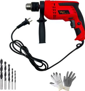 Hillgrove HGCM1162M3 700W Power Drill Machine with Gloves, 5Pcs Wood Drill Bits for Making Holes in Me...