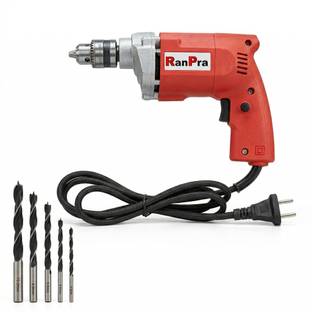 RanPra Heavy-Duty Electric Drill Machine with Multipurpose 100% Copper Winding Drill Machine with 5Pcs...