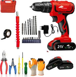 RanPra 21 VOLT CORDLESS DRILL WITH 2 BATTERY | 1CHARGER | SOME TOOL ACESSORIES KIT Cordless Drill