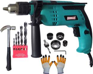 DUMDAAR 6 Month Warranty 100% Copper Winding 13mm Reversible Impact drill machine900w with Red GLOVES ...